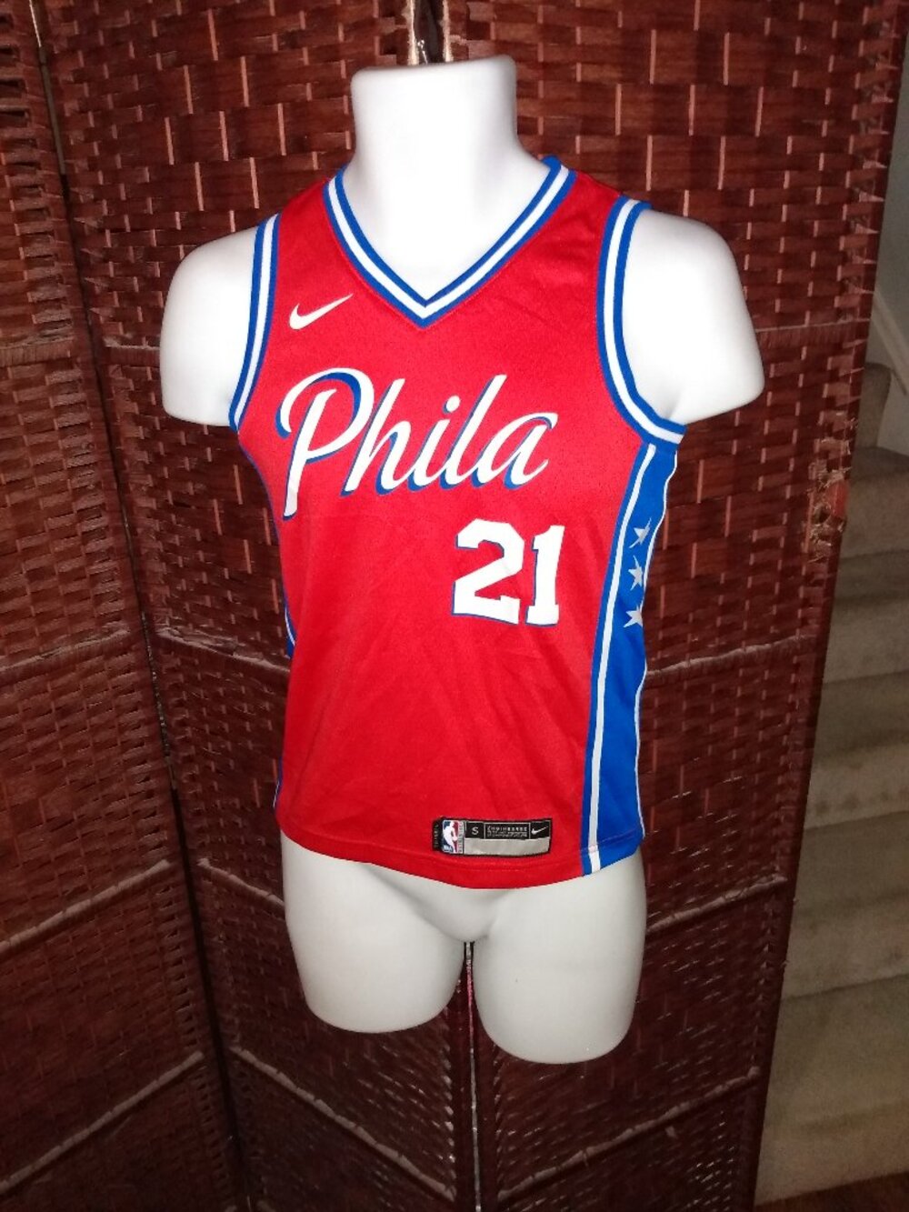 Nike Joel Embiid Philadelphia 76ers Basketball Jersey Youth Small